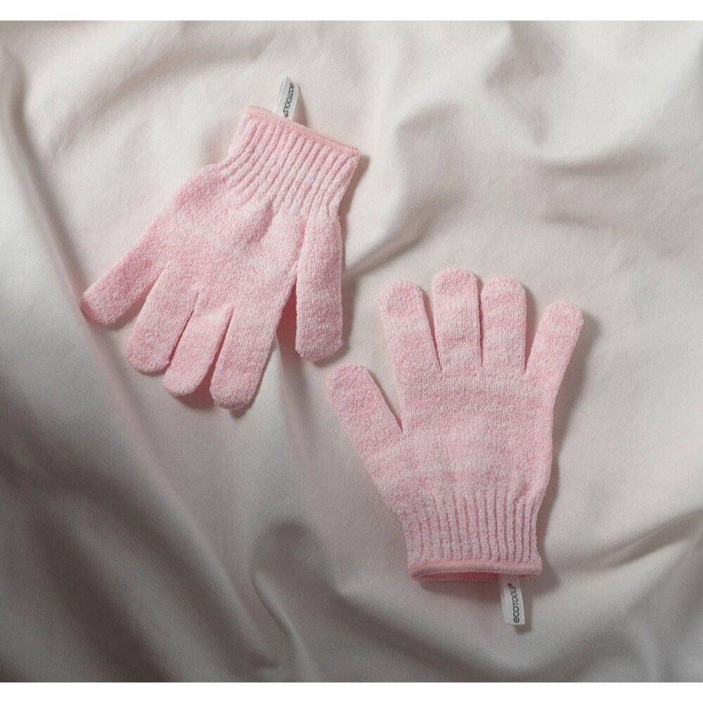 EcoTools Exfoliating Bath & Shower Gloves pink NEW NWT
